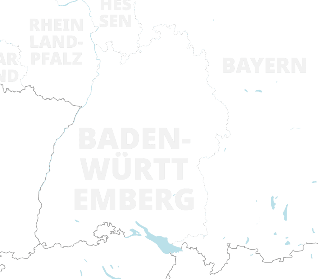 Baden-Württemberg Karte als Einsatzgebiet für die Entrümpler von Rümpel TIM